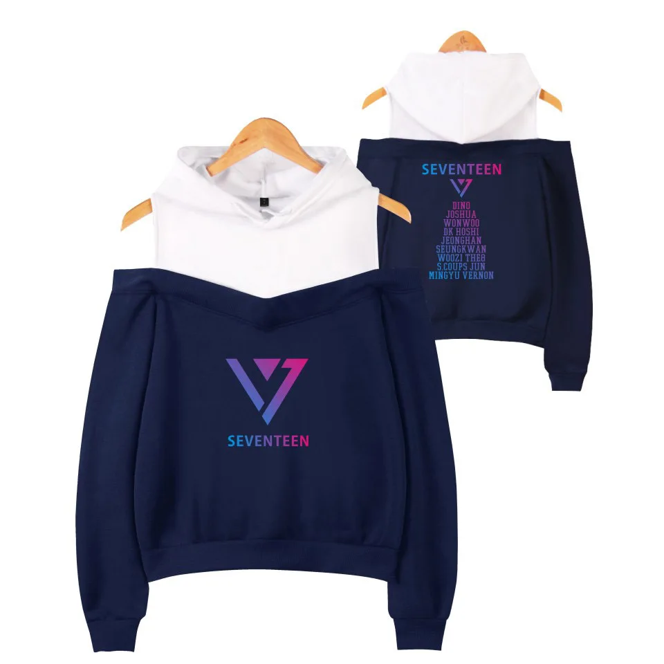 Kpop SEVENTEEN летняя Уличная Повседневная Сексуальная толстовка с капюшоном Женская
