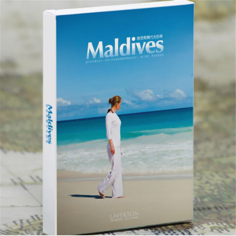 60 шт./кор. пейзаж кулон HD открытки Сообщение канцелярские подарки на день рождения украшение поздравительных открыток памятная Почтовая открытка - Цвет: Maldives
