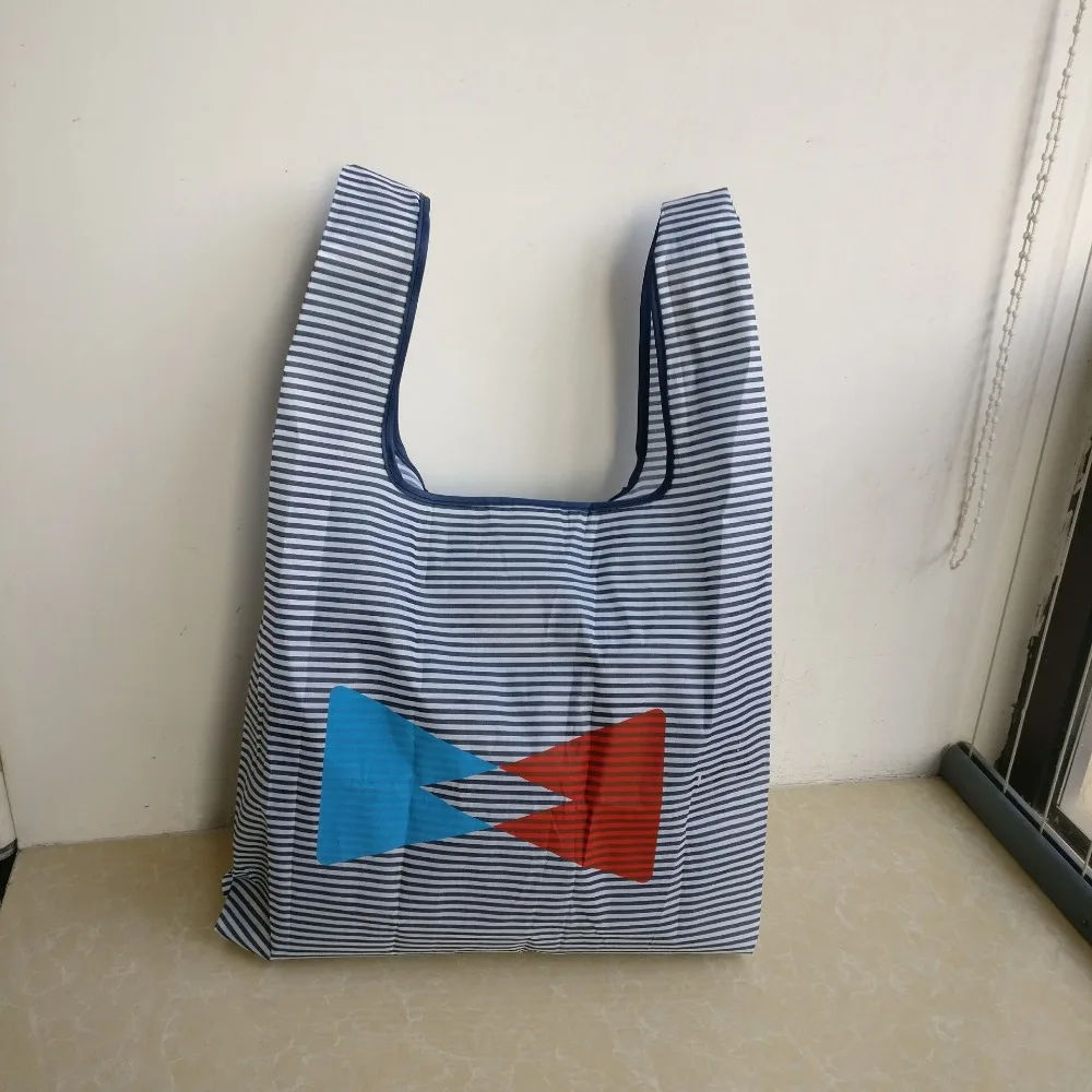 500pcs/lot Custom Foldable Eco Reusable Shopping Bag Folding Tote Pouch Recycle Storage Handbags Large-capacity Organization Bag