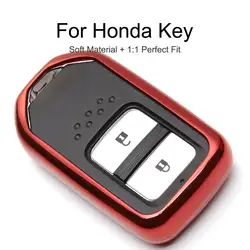 Для Honda Accord Crider город Vezel Odyssey, Civic Джаз HRV CRV ключа автомобиля чехол Обложка кожа Shell ТПУ Portection ключ брелок с кольцом цепочкой