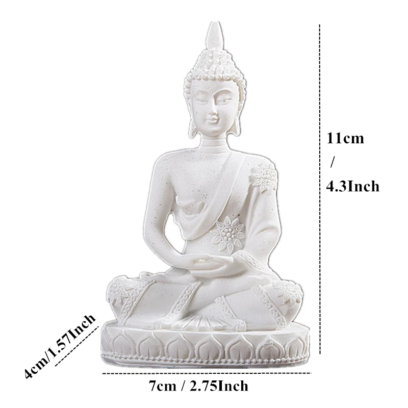 VILEAD 16 стиль статуя Будды природа песчаник Таиланд Будда скульптура Индус фэншуй Статуэтка медитация миниатюрный домашний декор - Цвет: White Buddha 134