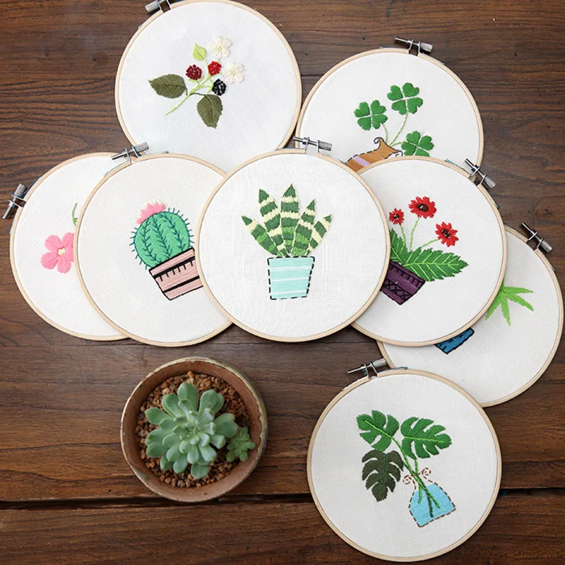 Flower Plant Handmade Embroidered Material Creative Embroidery Materials Package DIY Manual Crafts Cloth Kit Pack | Дом и сад