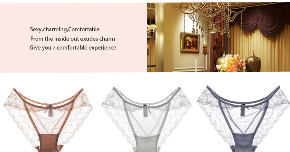Women Sexy Lace Panties Women's Cotton Seamless Briefs Pants Underwear G-Strings Thongs Tangas Ladys Exotic Lingeries Intimates 12