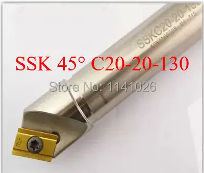 Free Shipping  SSK C20-20-130 45 degree  indexable chamfer end mills,slot plunge milling and chamfering processing