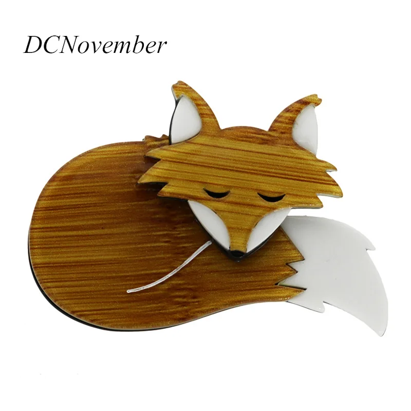 

Fox Brooch Acrylic foxes Animal Brooches Women Unisex Lovely Big Cartoon Brooches Pins Badges Scarf Ladies Gifts