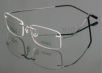 

Rimless Eyeglass Frame Silver Man Women Glasses Spectacles Optical RX 817