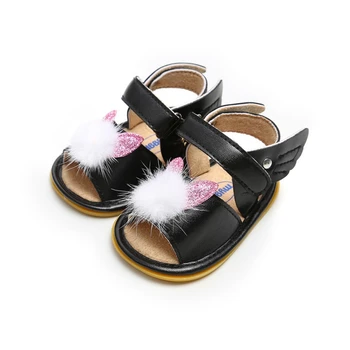 

Infant Newborn Baby Girl Summer Shoes Soft Sole Hair Ball Princess Shoes