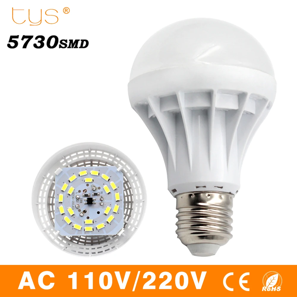 

Lampada LED Lamp E27 220V 110V Bombillas Led Bulb Light SMD 5730 3W 5W 7W 9W 12W 15W Energy Saving Lamparas Led Spotlight White