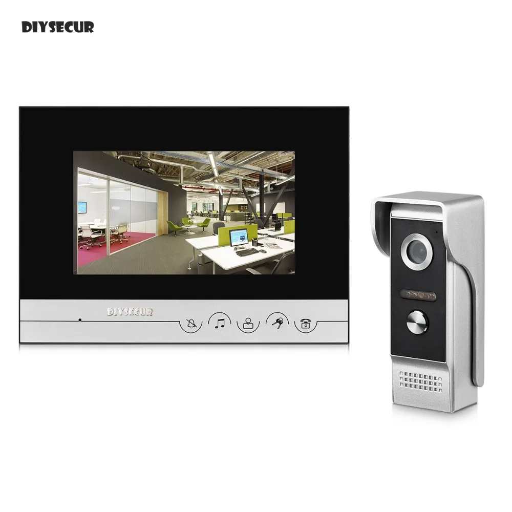 

DIYKIT 7inch Touch Button Video Intercom Video Door Phone 700TVLine IR Outdoor Camera for Home / Office Security System