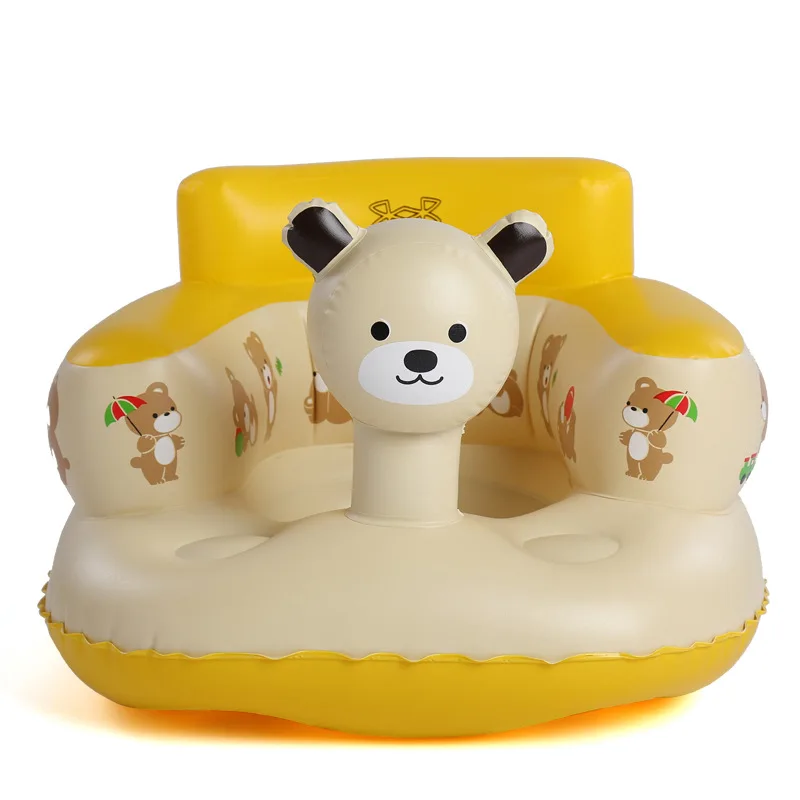 Надувное детское кресло для ванной комнаты с медведем, переносное детское сиденье, детское сиденье для кормления, учится играть в водные игры, диван для ванной