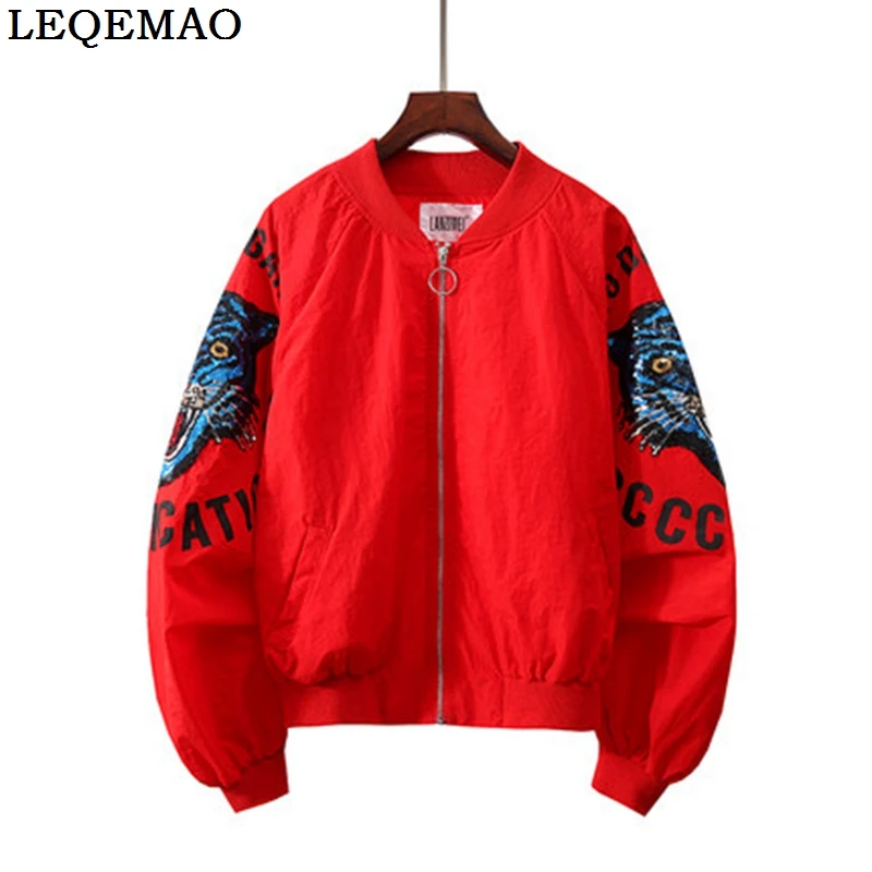 

Short coat women's new 2019 women spring sequin jacket loose baseball jacket fashion lantern sleeve style