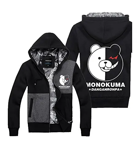 Для Взрослых Унисекс Danganronpa Monokuma Толстовка Повседневная куртка с капюшоном