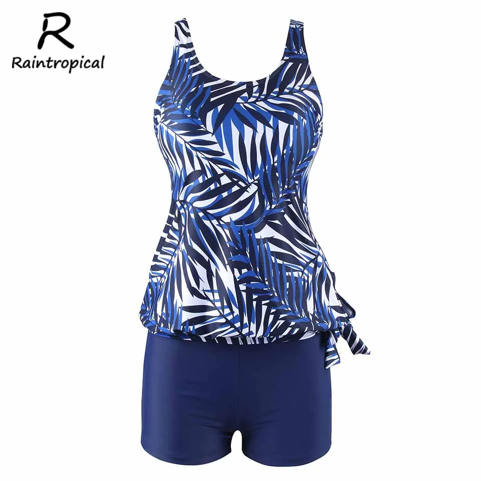 Raintropical Push Up Bathing Suits Sexy Women Swimwear Solid Tankini