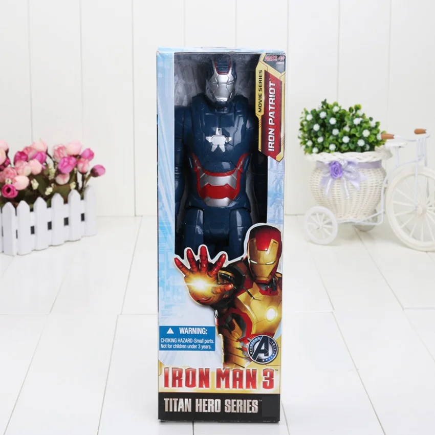 30 см MCU супергерой фигурка Мститель 4 эндшпиль Капитан Америка Росомаха Человек-паук Железный человек Тор танос Халк Росомаха игрушки - Цвет: blue ironman box