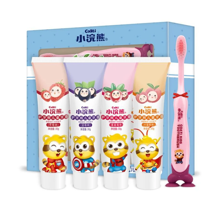 Children's toothpaste 3 6 12 years old fluoride free fruit flavored