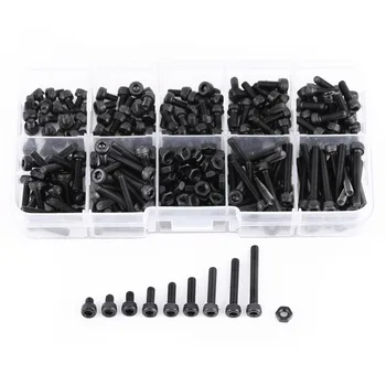 

280Pcs/Set M3 Cap Head Hex Socket Bolt Screw Nut Machine Fastener Assortment Set