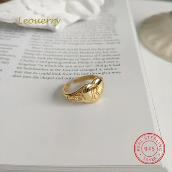 

Leouerry 925 Sterling Silver Heart Wide Ring Simple Fancy Letter Rings for Women Jewelry