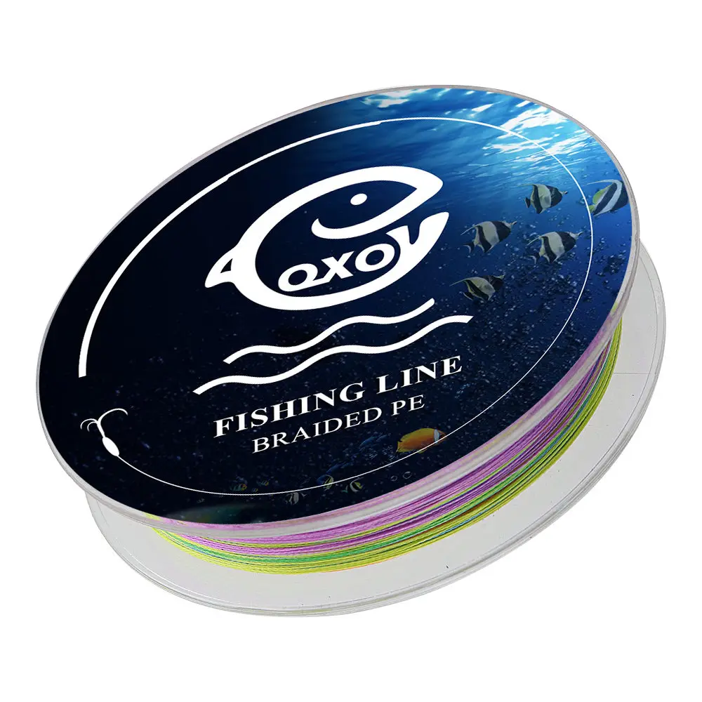 QXO 100m 4stand Braided Wire Material Fishing PE Line Tresse fish Multi filament Leashes Sea The Line For Fishing Tippet 6-100lb - Цвет: colorful line