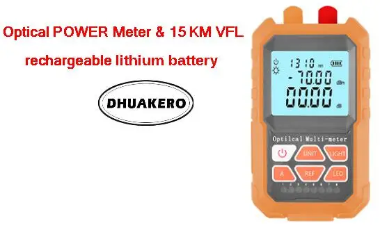 

free shipping AB24M all in one FTTH Fiber Optical Power Meter 15km Visual fault locator rechargeable lithium battery
