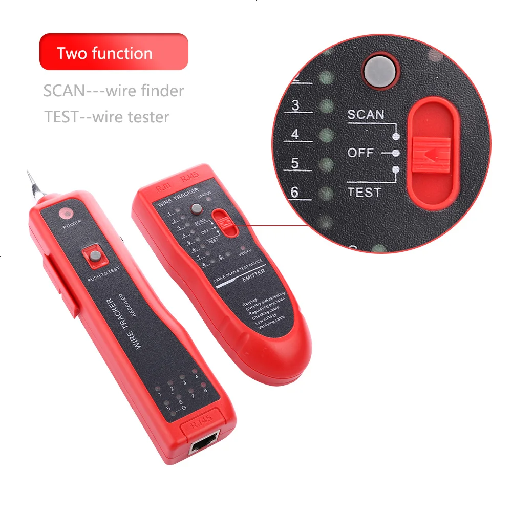 شبكة إيثرنت محلية كابل اختبار UTP STP RJ11 RJ45 Cat5 Cat6 سلك الهاتف الراسم المقتفي الحبر كاشف خط مكتشف