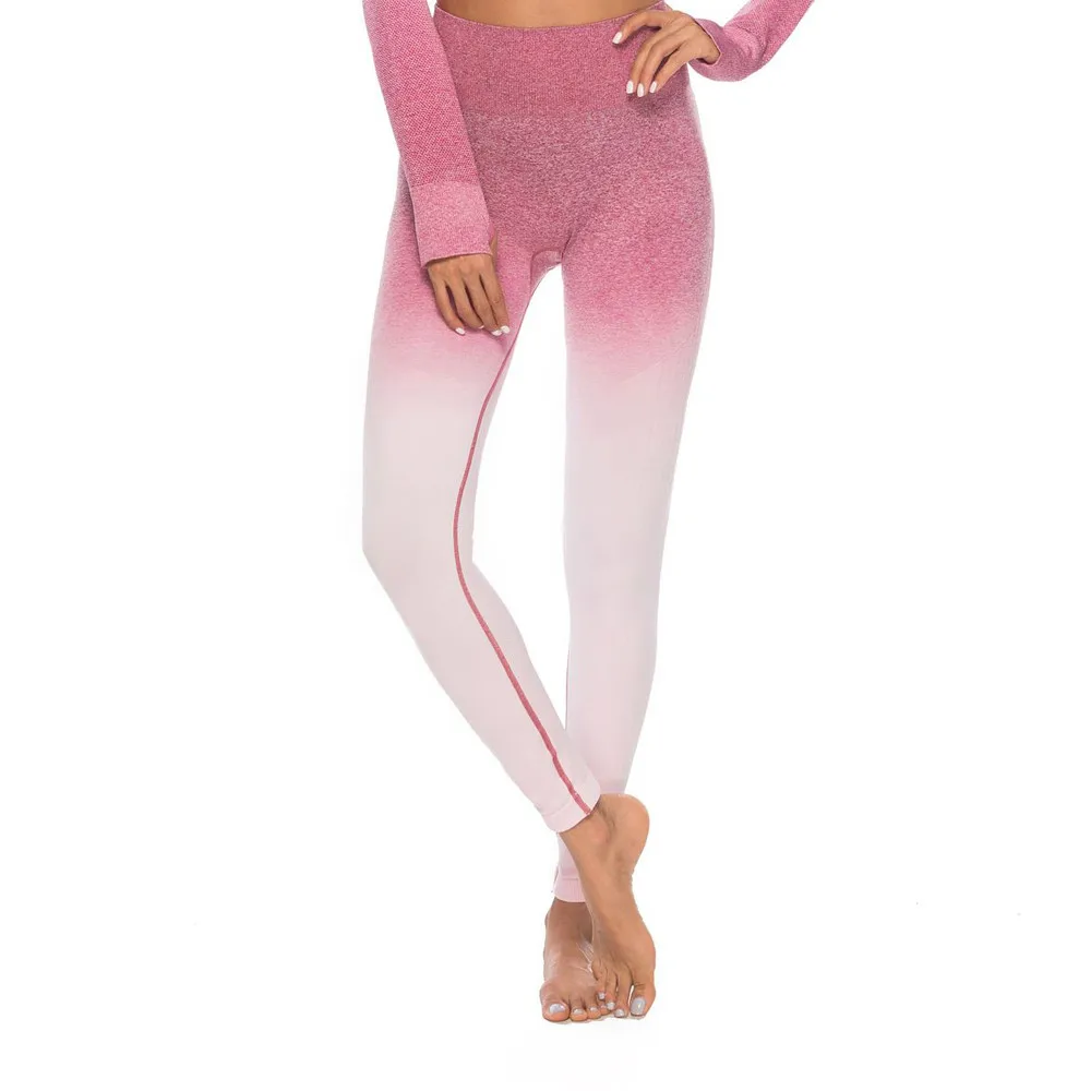 Hot Pink JAYCOSIN женские леггинсы тренировка леггинсы с градиентом яркое для занятий фитнесом спортом в тренажерном зале беговые повседневные спортивные штаны A - Цвет: Hot Pink