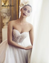 Delicate Pearls A-line Princess Wedding Dresses Custom Made Sweetheart Low Back Illusion Bodice Bridal Gowns robe de mariage