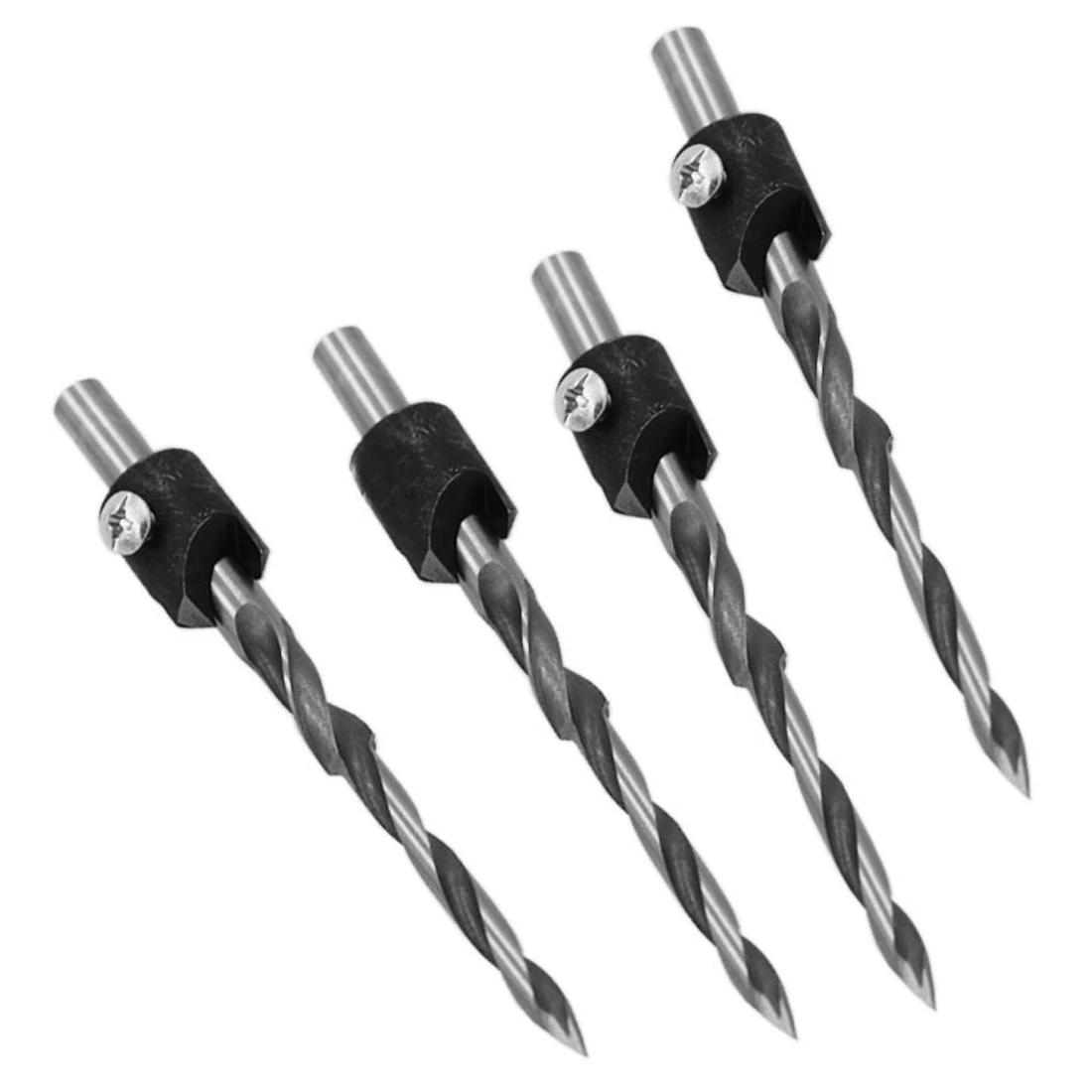 

Titanium 9/9.5mm 3/8" Twist Step Drill Bit + Depth Stop Collar + Hex Wrench Set For Kreg Pocket Hole Jig Kit Guide Power Tools