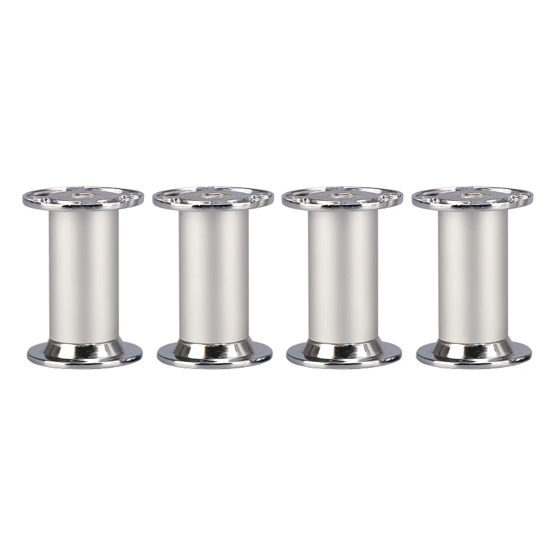 4PCS 80x32MM Aluminum Alloy Silver Furniture Legs Height Adjustable