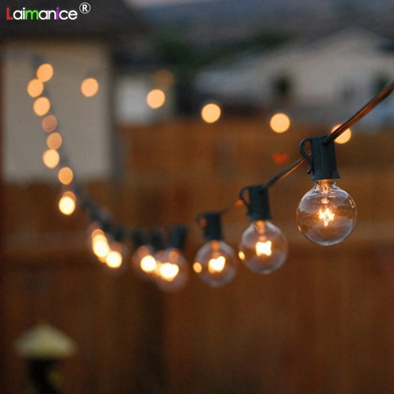 

Patio Lights G40 Globe Party Christmas String Light,Warm White 25Clear Vintage Bulbs 25ft,Decorative Outdoor Backyard Garland