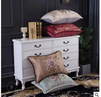 

48x68cm European luxury floral jacquard pillowcase Living room rectangular cushion cover for backrest home decor