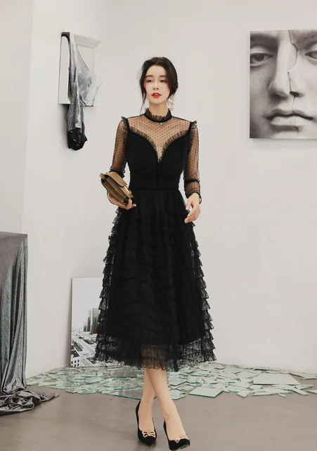 Robe de soirée 2018 dentelle longue sale