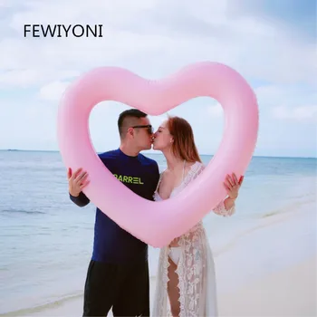 

FEWIYONI 90 / 120CM inflatable heart-shaped swimming ring love circle swimming floating love swimming circle summer water toys