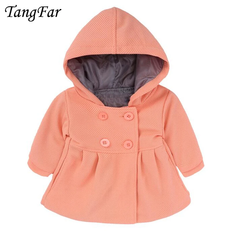 Baby Girls Hooded Coats Honey Windbreaker Full Sleeve Infant Fashion