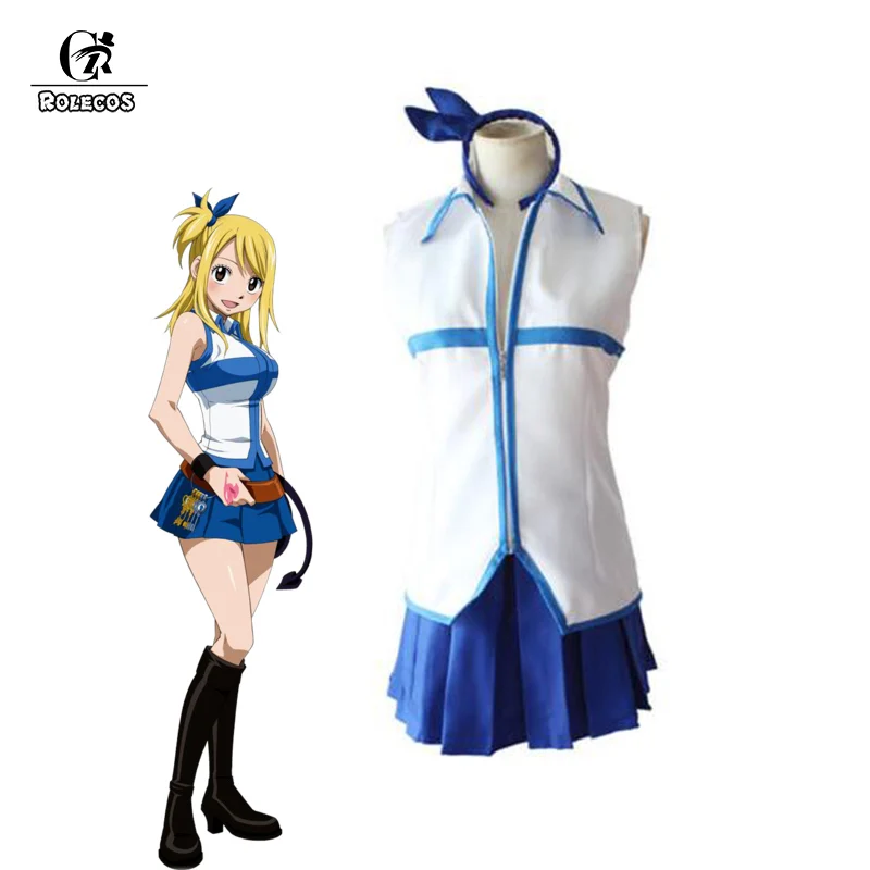 ROLECOS аниме сказочный хвост Lucy Heartfilia карнавальный костюм платье принцессы для
