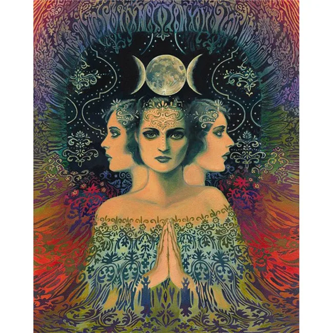 Лунная богиня мистики Психоделическое Таро плакат печать богемное цыганское Искусство украшение дома плакаты и принты - Цвет: 1