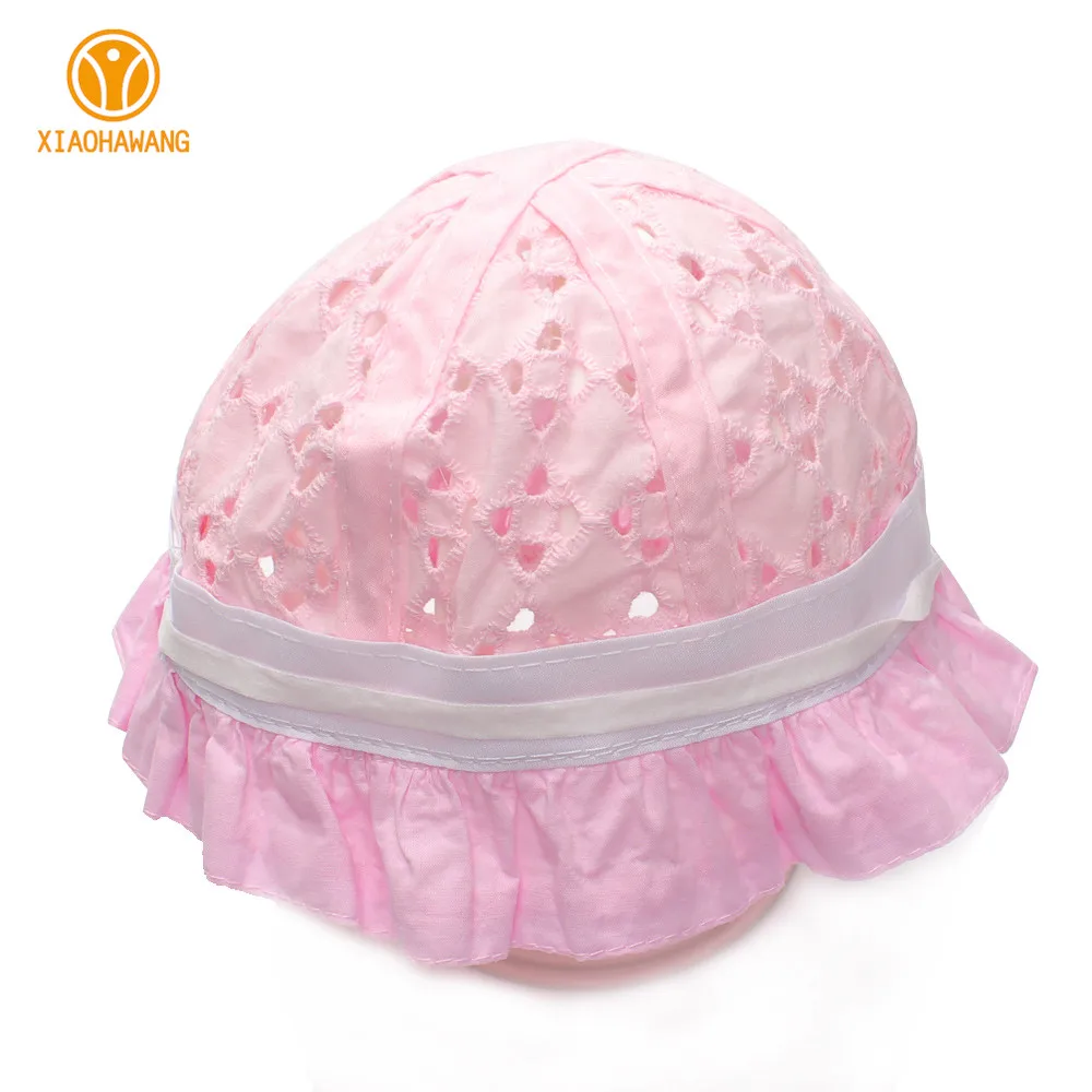 Hollow Bow Baby Girls Caps Cotton Girls Sun Cap Floral Embroidered Fisherm Hats Spring Summer Baby Bucket Hats Girls Accessories (6)