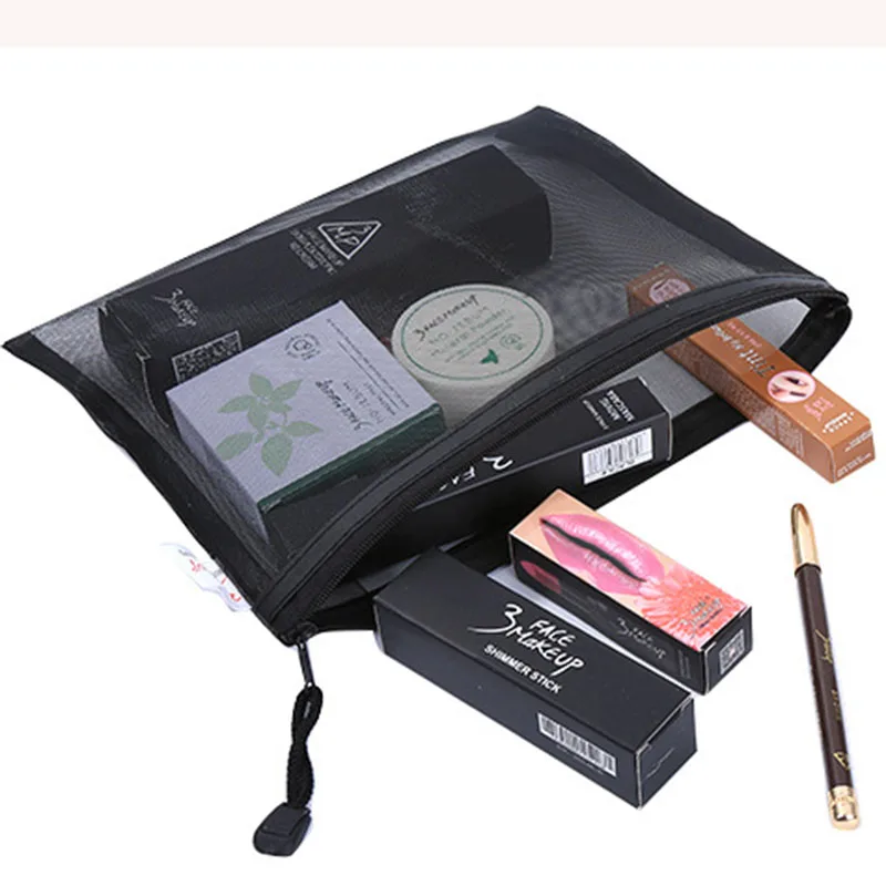 عارضة حقيبة سفر التجميل النساء سستة مستحضرات ماكياج شفاف حالة منظم أكياس تخزين الحقيبة أدوات الزينة الجمال غسل عدة ra