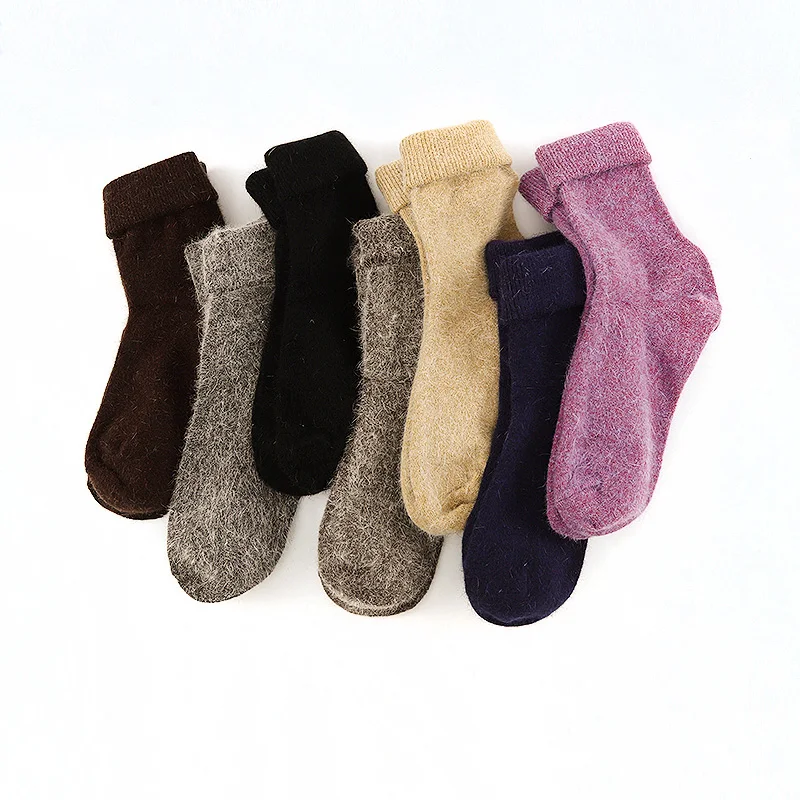 Высококачественные Брендовые женские носки Ангольские носки из кроличьей и мериносовой шерсти женские зимние теплые носки женские махровые носки большого размера