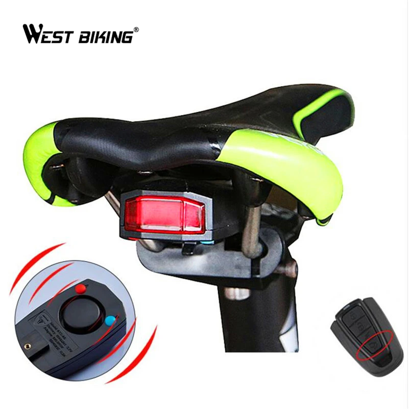 

WEST BIKING Waterproof Anti-theft Alarm Bike Light Saddle Taillight Warning Flashlight Cycling Rear Lamp Antitheft Bicycle Light