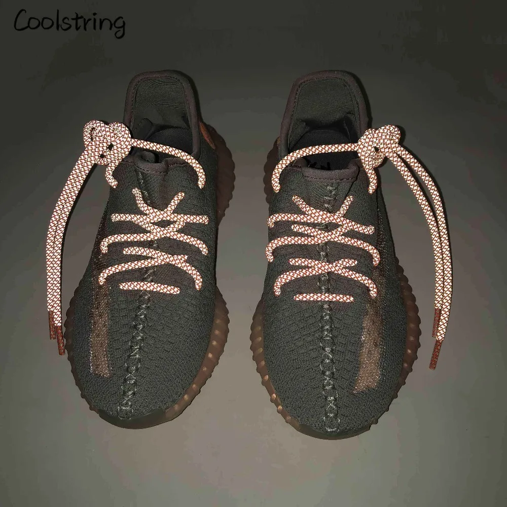 Coolstring Cool Highlight 3M Round Reflective Shoe Laces Athletic Safety Sneakers Shoelaces Night Walk Running Bootlace Latchet