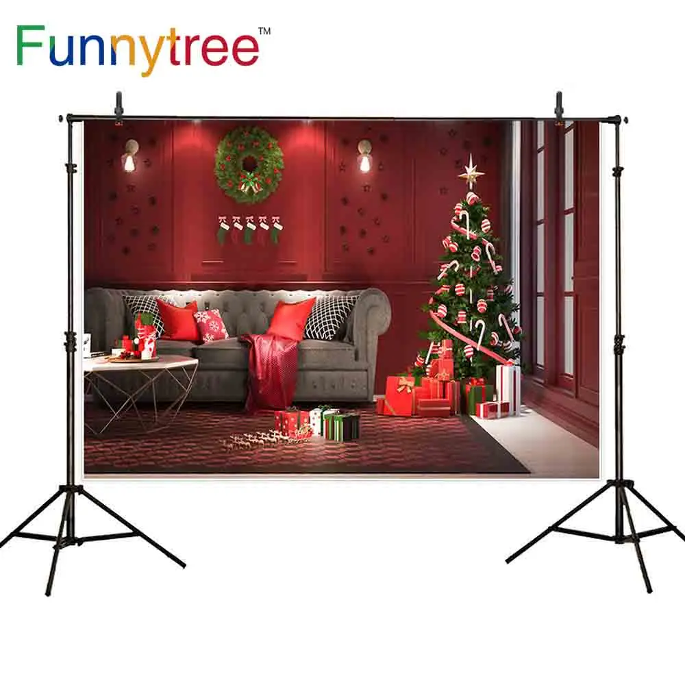 Фоны для фотосъемки Funnytree Рождественская елка конфеты бар праздник мебель