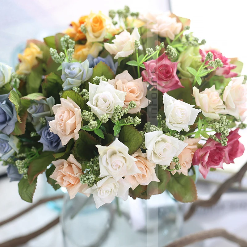 [ inFour+ ] 10 Heads Rose Bouquet Artificial flowers Cheap Silk flower