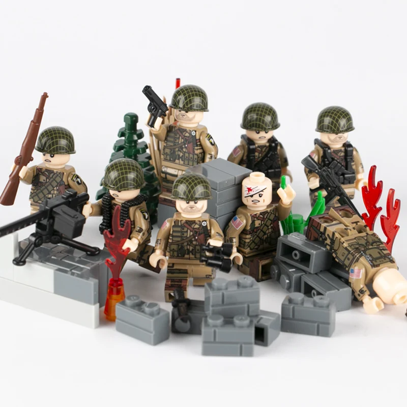 Военный WW2 армейские солдаты строительный блок второй мировой войны США оружие Модель 101st фигурки Запчасти Аксессуары Кирпичи игрушки для