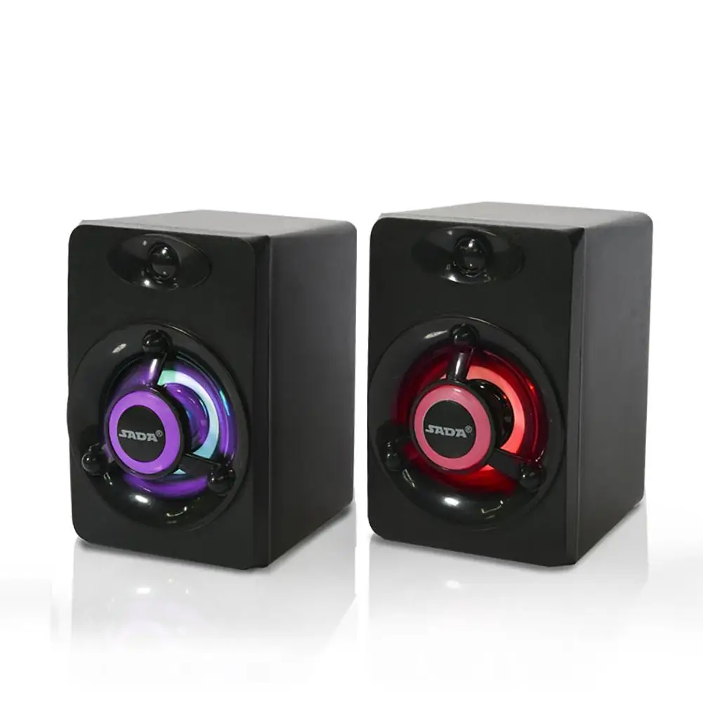 SADA V 118 USB проводной динамик светодиодный компьютерный бас стерео музыкальный