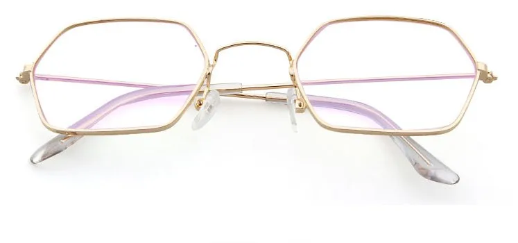 CCSPACE 11 цветов, женские квадратные солнцезащитные очки для мужчин и женщин, желтые маленькие металлические оправы, полигональные очки, фирменный дизайн, женские оттенки 45246 - Цвет линз: C2