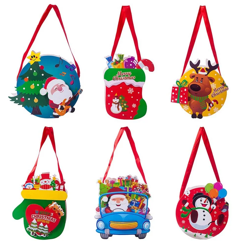

Christmas Paper Gift Bag Pattern Santa Claus Snowman Candy Gift Holders Snack Packet Handbag Kids Xmas Stocking Home Party Decor