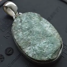 Подлинная Fuchsite кулон 925 пробы серебряные украшения 50 мм AP0795