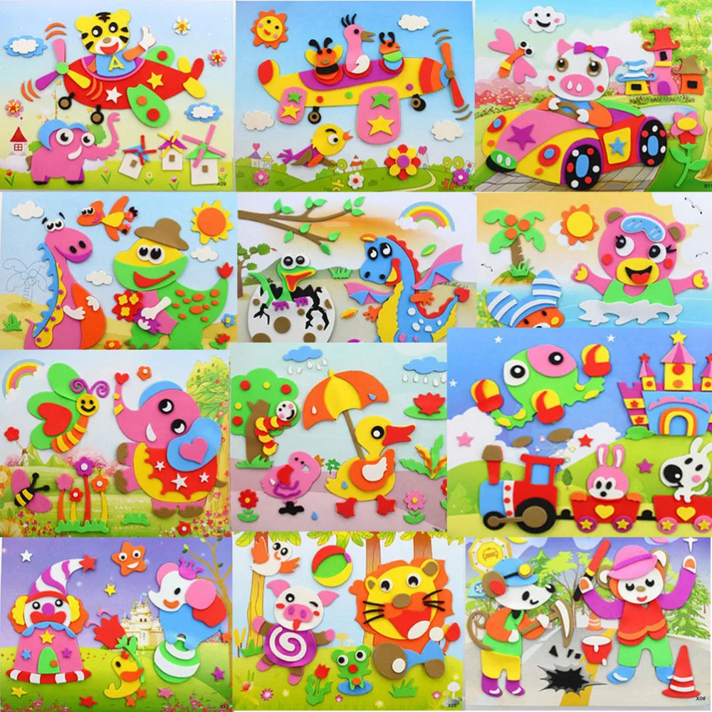

Subcluster 5 Pcs/Set DIY 3D Eva Crafts Toys Handmade EVA Foam Puzzle Sticker Learning Education Toys