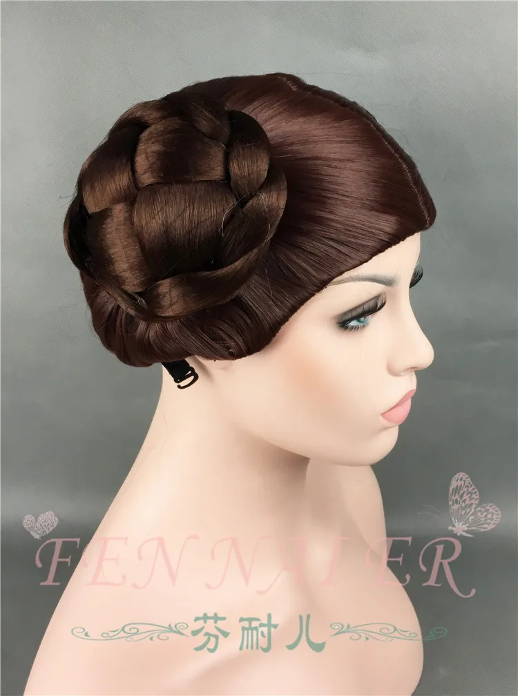 STAR WARS PRINCESS BROWN HAIR WIG BUN HAIRSTYLE ADULT FANCY DRESS ACCESSORY