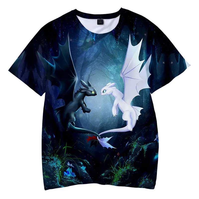 

2019 Boys Summer T Shirt How To Train Your Dragon 3 Kids 3d Print Tshirt For Boys Girls Children Clothes 3 5 6 7 8 9 10 12 Year